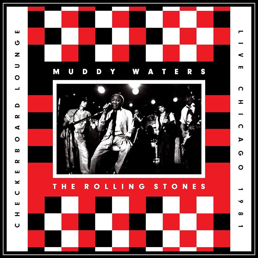 Muddy Waters & The Rolling Stones - Live at the Checkerboard Lounge Chicago 1981 Vinyl Record
Album cover featuring Muddy Waters and The Rolling Stones with a checkered border.