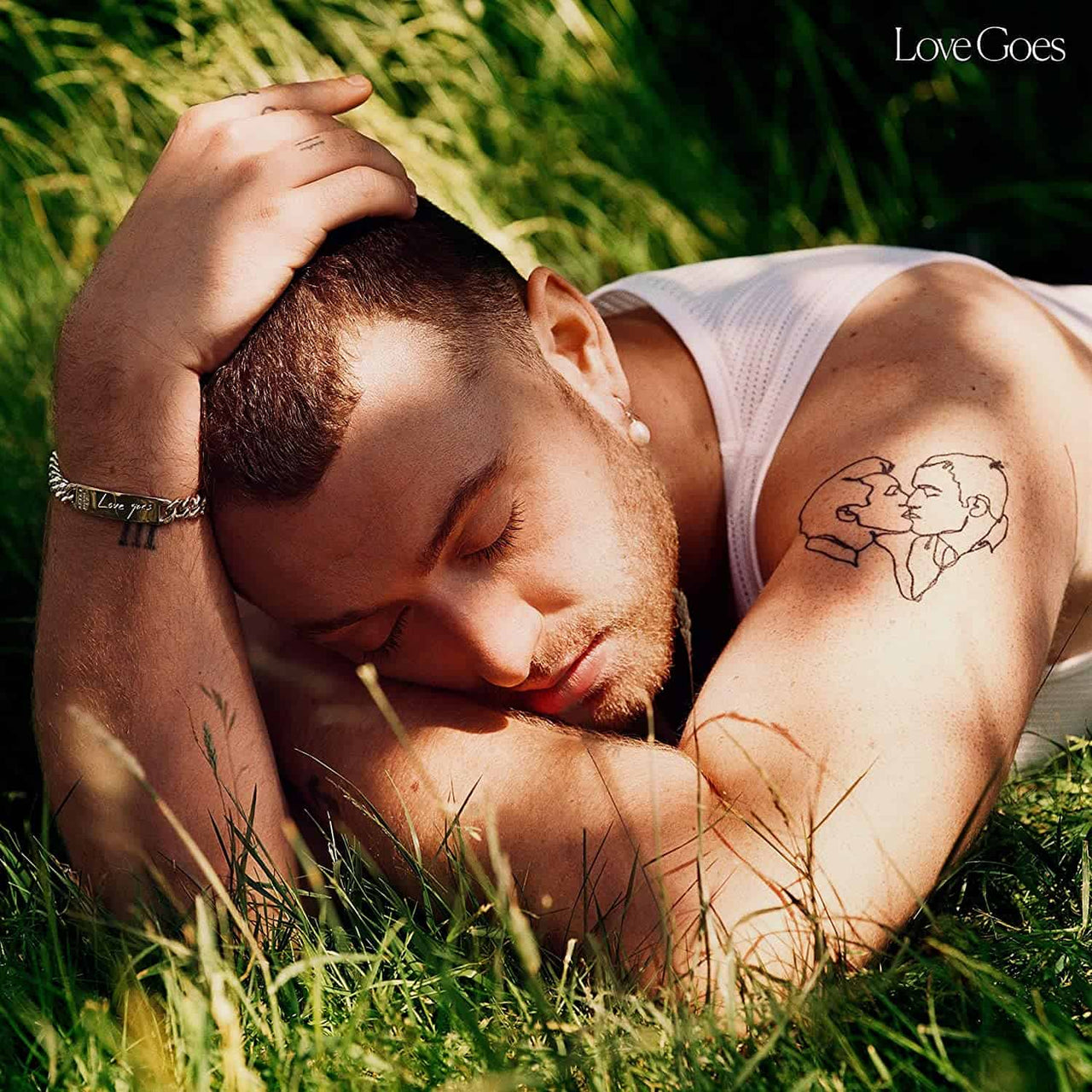 a person lying in the grass