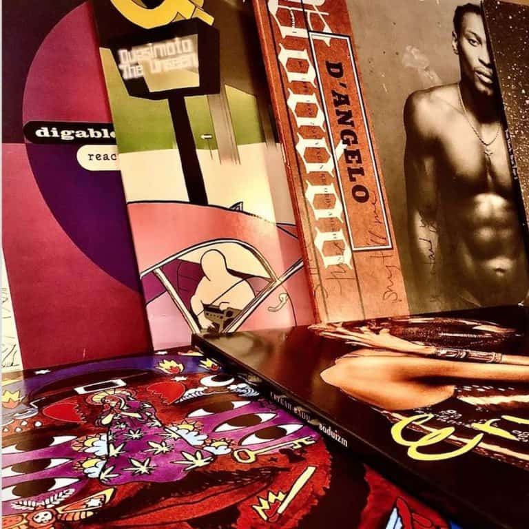 vinyls placed on the wall