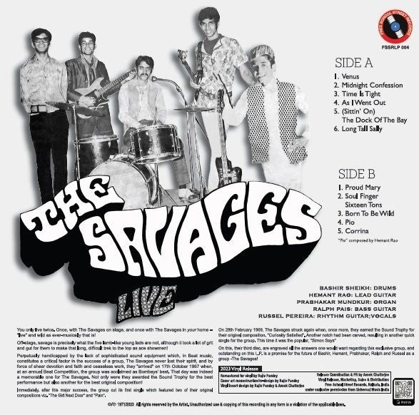 An image of the album THE SAVAGES - LIVE (VINYL LP)