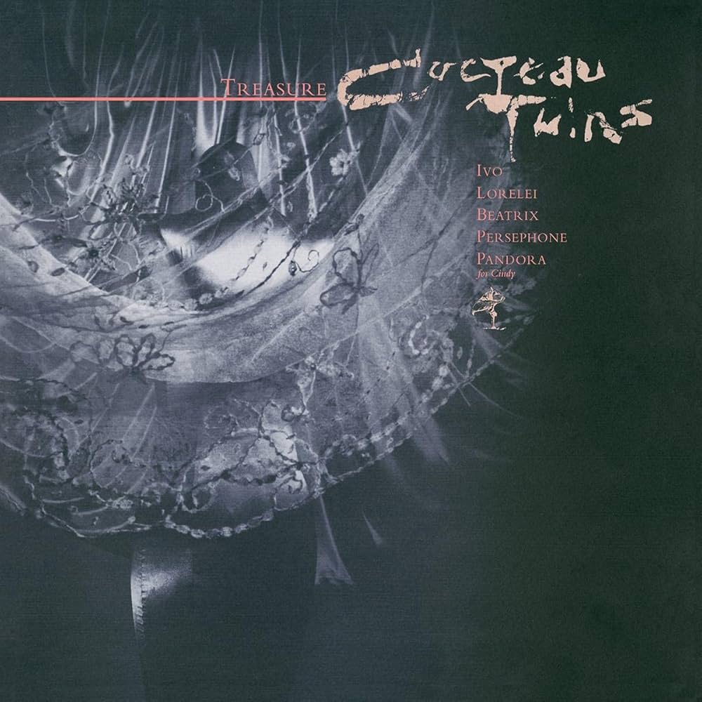 Cocteau Twins - Treasure Vinyl Record

Album cover with decorative elements and text on a dark background
