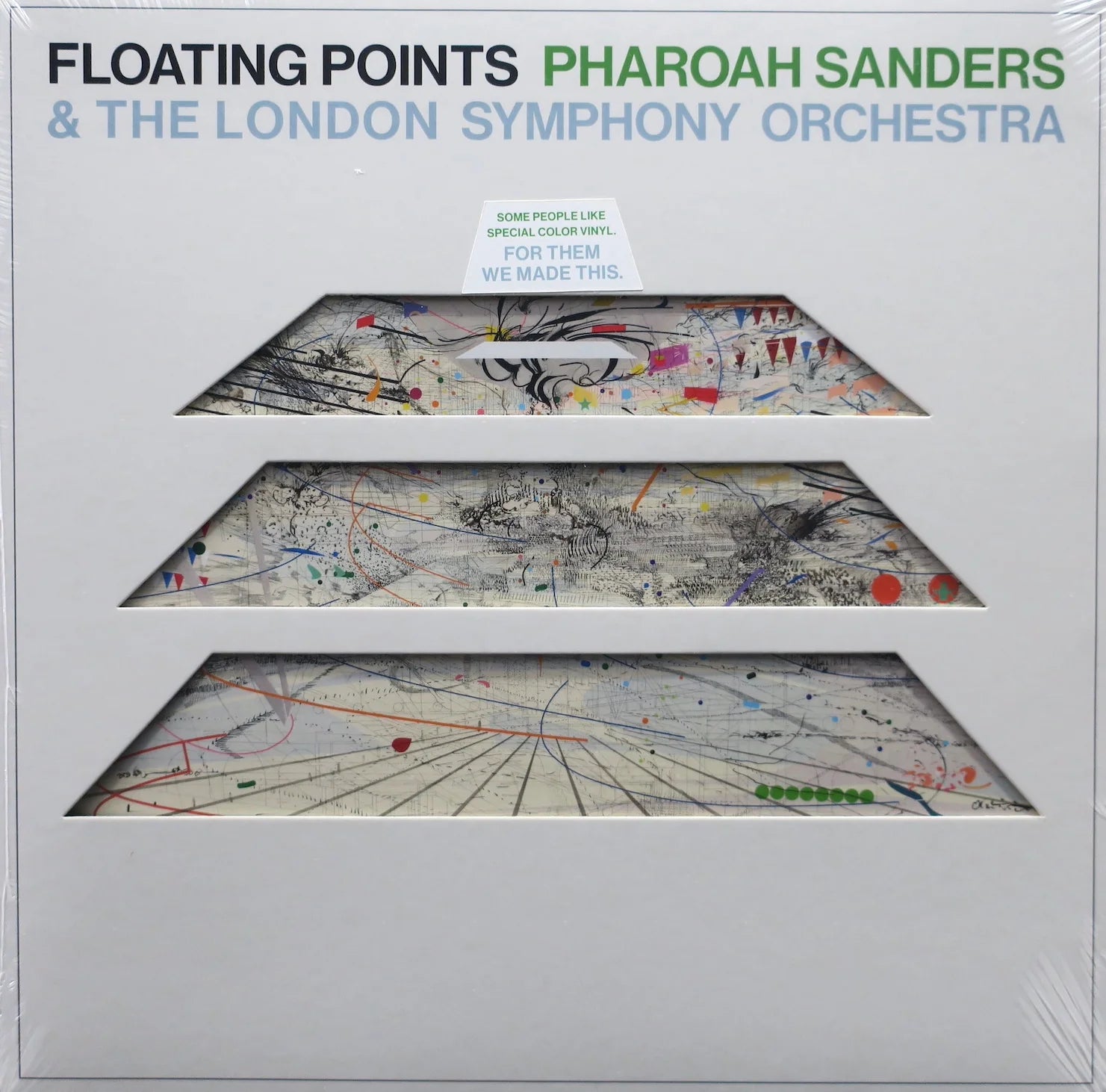 An image of the album Floating Points, P. Sanders - Promises (1LP/GF/Blue Marbled)