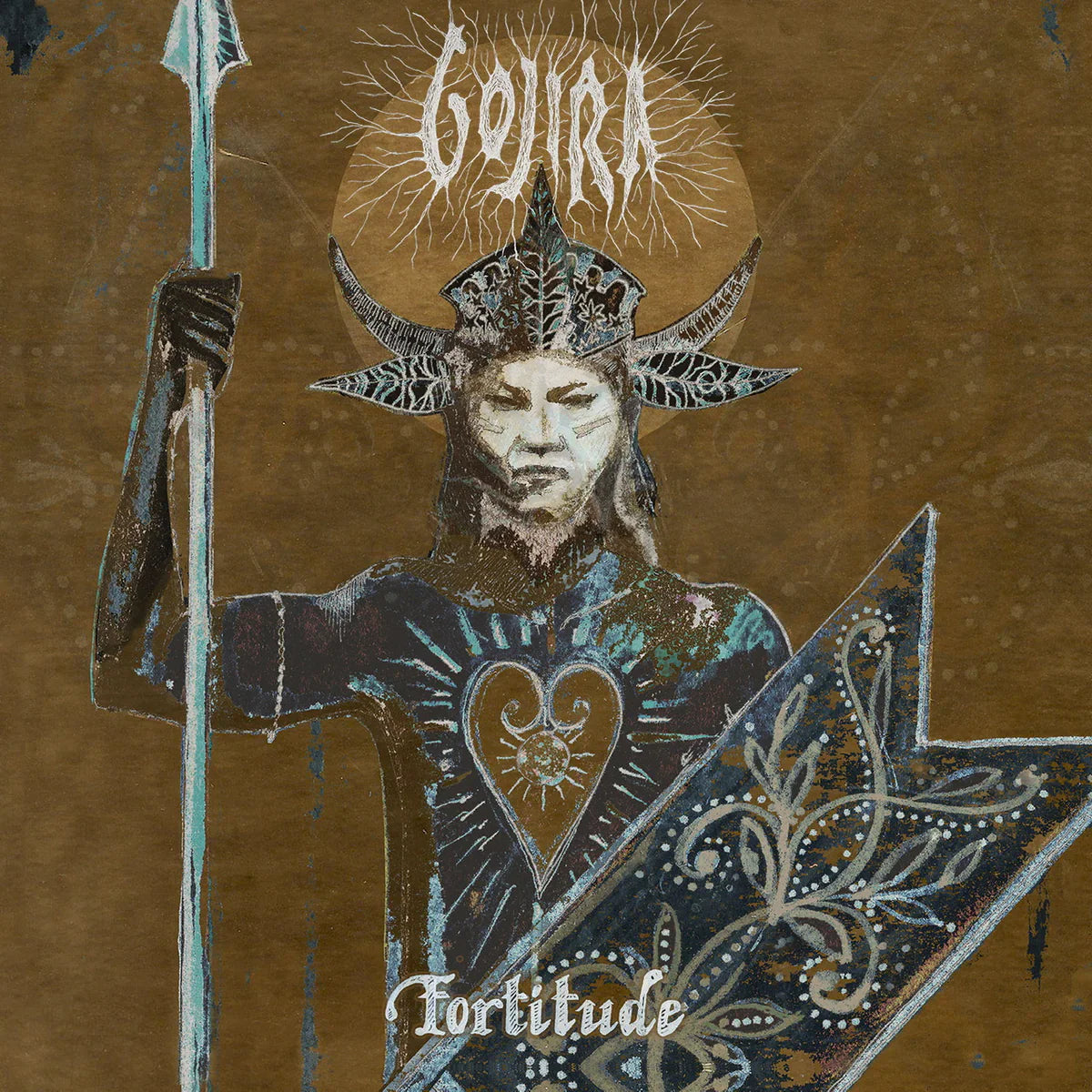 Artistic depiction of a figure with horns and armor, holding a spear, on a textured brown background with 'Gorgoroth' and 'Fortitude' text.

Gojira - Fortitude (1LP/ Ltd. Edition/ Repress/ Grey w/ Brown Splatter) Vinyl Record