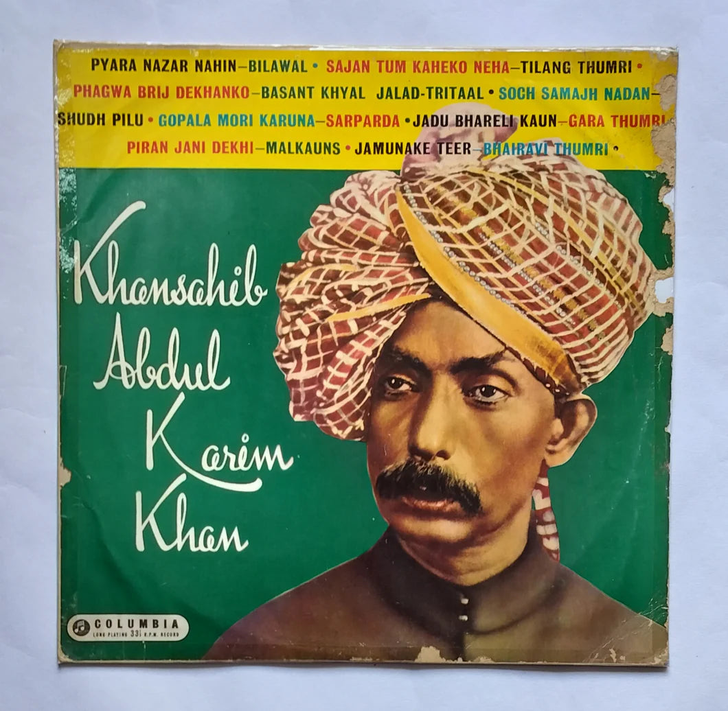 vinyl record of Khansahib Abdul Karim Khan