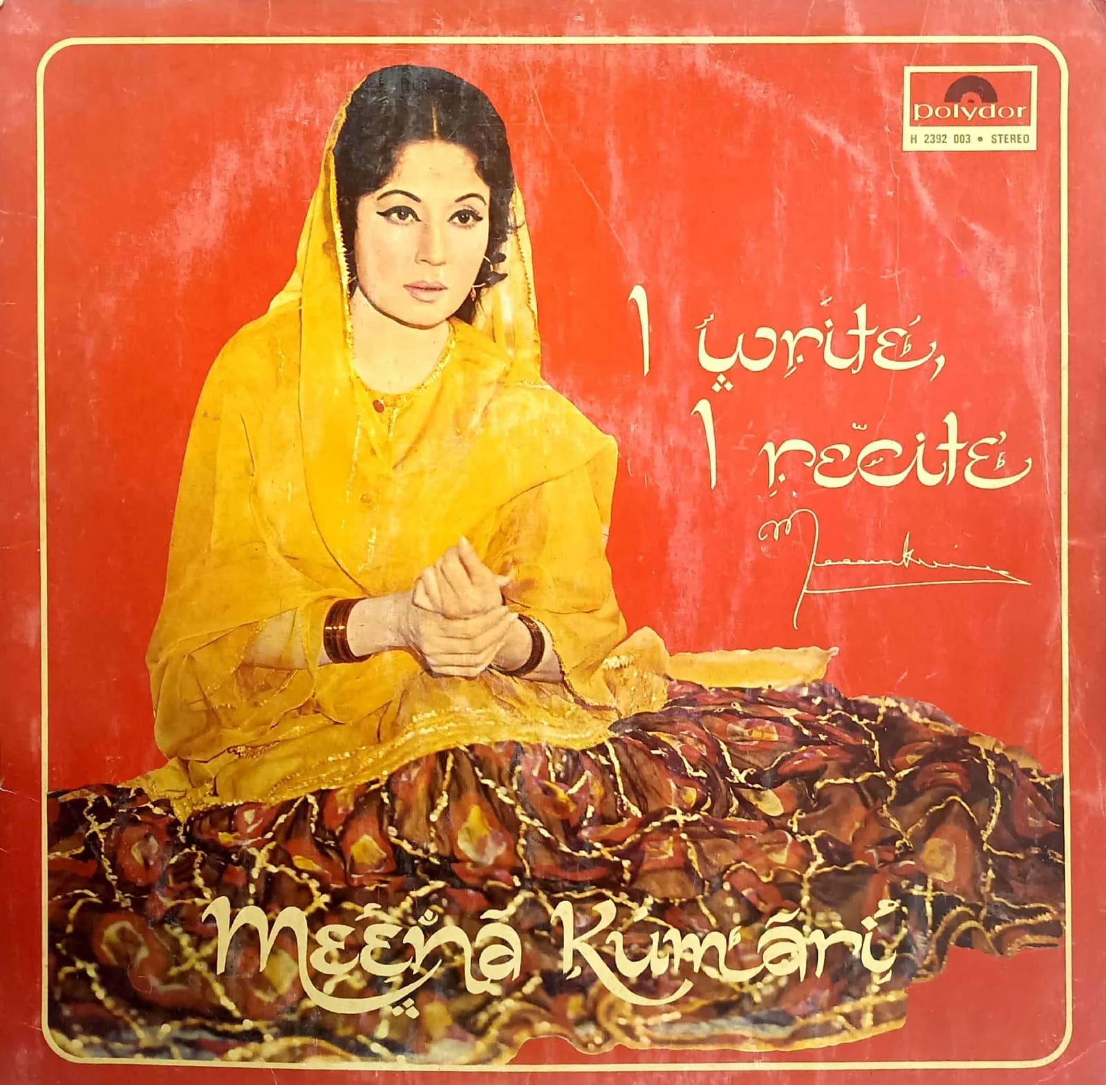 vinyl record of Meena Kumari - I Write I Recite