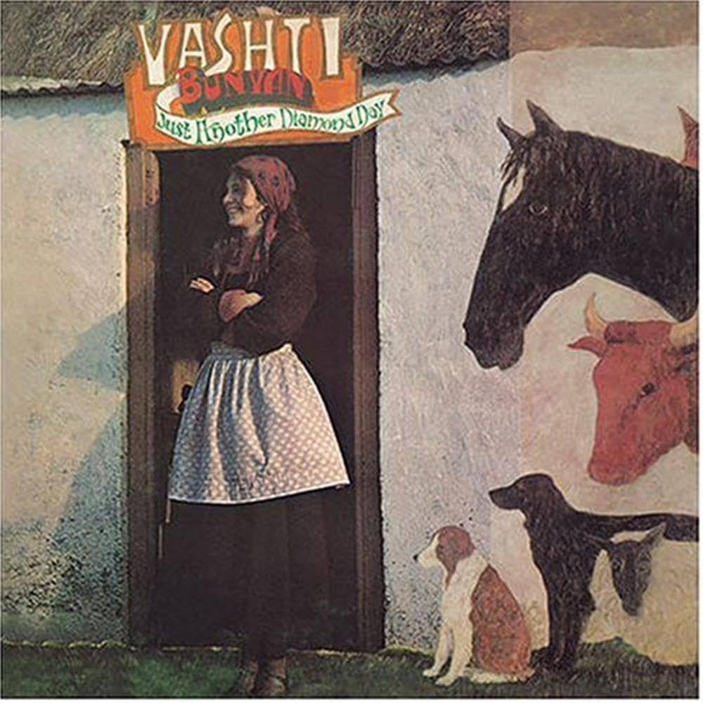 Vashti Bunyan - Just Another Diamond Day Vinyl Record

Album cover with a woman standing in a doorway, animals, and 'Vashti Bunyan' text.
