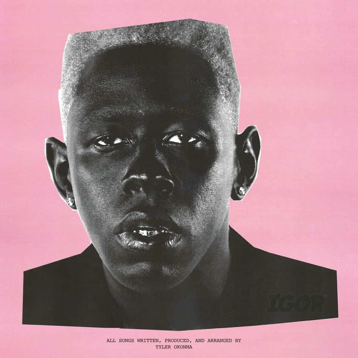 A poster featuring a man on a oink backdrop.
